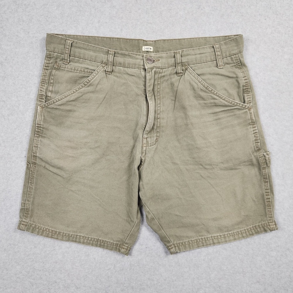 Katin Shorts Mens 32 (Actual 34) Green Canvas Surf Skate Beach Casual Cotton